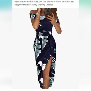 🌴Bodycon off shoulder floral rouched     dress🌴